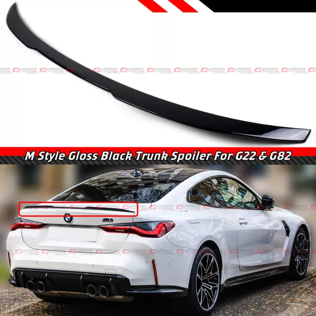 FOR 21-24 BMW G22 4 SERIES 430i M440i G82 M4 GLOSS BLACK MP STYLE TRUNK SPOILER