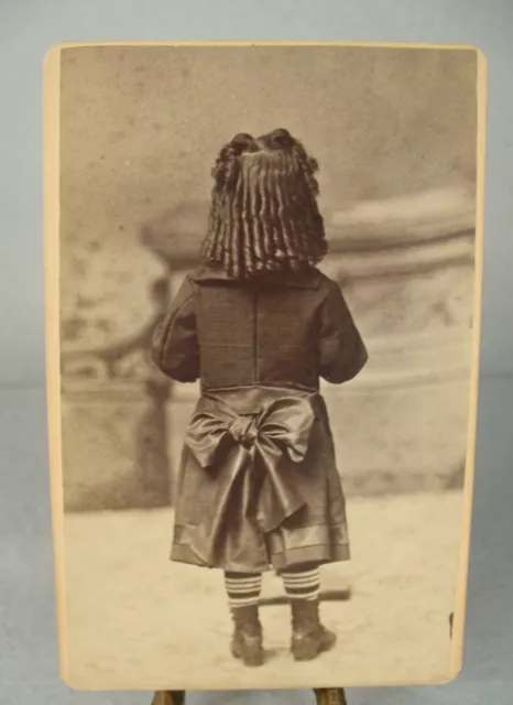 Where's Daddy CDV Cabinet Card 1880's  Little Girl Photo from Behind 5 yrs old