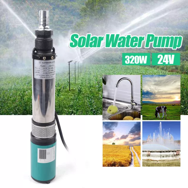 Pompa sommersa in acciaio inox pompa pozzo profondo DC 24V 320W pompa sommersa solare fino a 25 m 5 m3/h