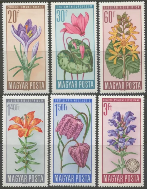 HUNGARY Sc#1740-1745 1966 Flowers Complete Set OG Mint LH