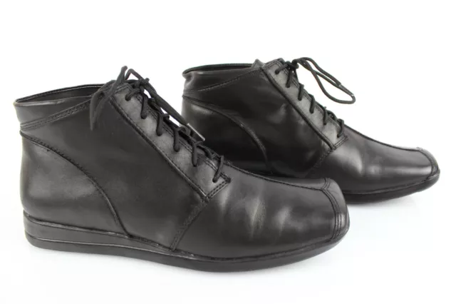 SAN MARINA Bottines Boots à Lacets Bouts carrés Cuir Noir T 38 Etat neuf