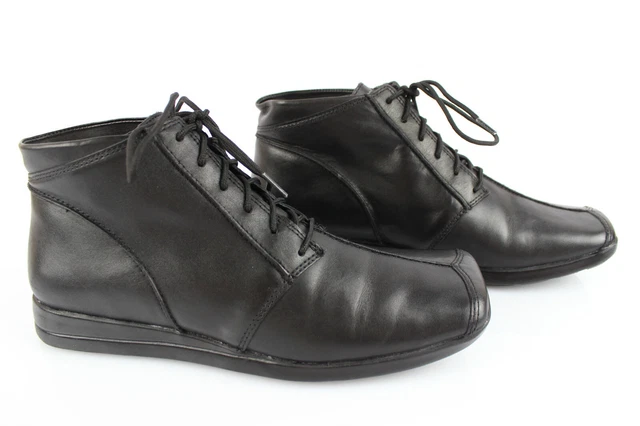 SAN MARINA BOTTINES Boots à Lacets Bouts carrés Cuir Noir T 38