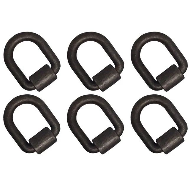 (6) 1" x 3" D-Ring w/ Weld On Clip for Flatbed Truck Trailer 47,000 lb Rated MBS