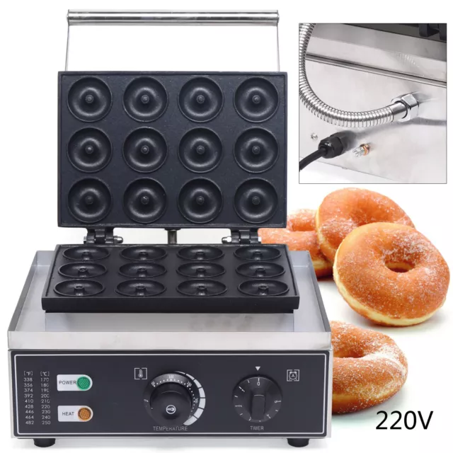 12 Stück kommerzielle Elektrische Donut Maker Waffeleisen Maschine Edelstahl