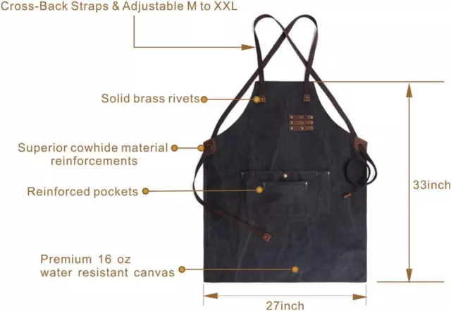 O’ BESTER DURABLE Canvas Aprons with Tool Pockets, Retro Adjustable ...