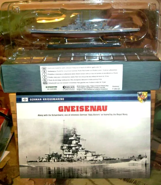 Atlas Editions Legendary Warships of WWII Gneisenau - German Kriegsmarine