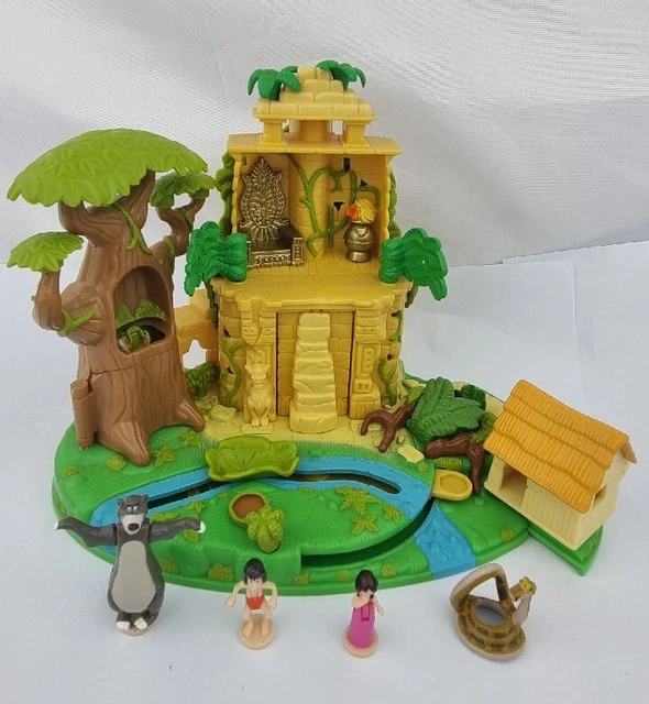 VINTAGE POLLY POCKET Disney Jungle book Playset Figures 1998 By