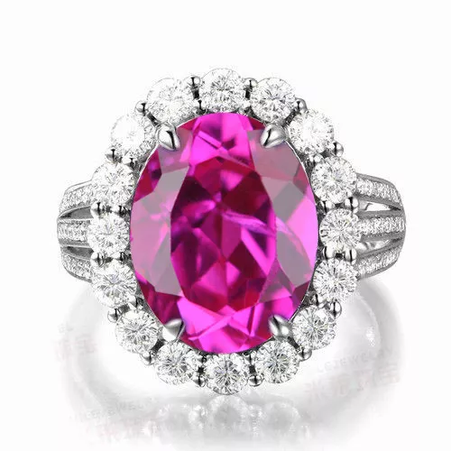 14KT White Gold 2.30 Carat Natural Pink Tourmaline IGI Certified Diamond Ring