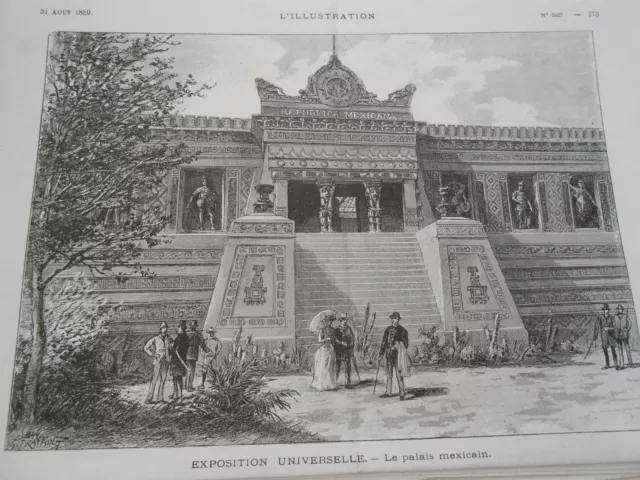 1889 engraving - The Mexican Palace 'Universal Expo'