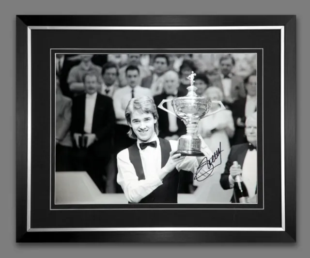 Stephen Hendry Signed And Framed Snooker Black And White Photograph