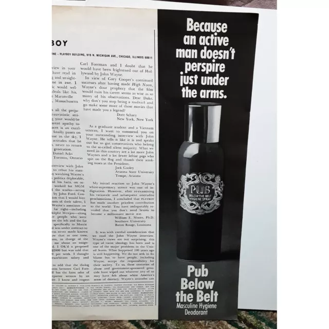 1971 Pub Masculine Hygiene Below The Belt Original Print Ad Vintage