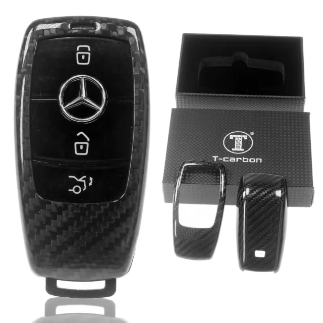 Auto Schlüssel Hülle ECHT Carbon SCHWARZ für Mercedes Benz V167 W177 R190