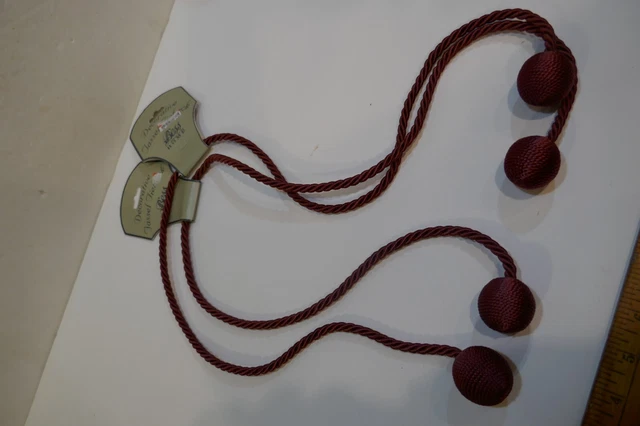 Pair ( 2 ) Tassel Tie Backs Curtain  Ball End Large Burgundy Wine Gorgeous