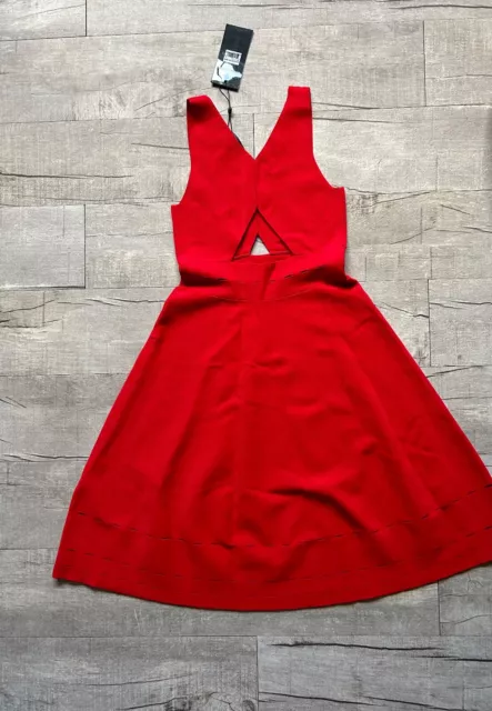 Kendall + Kylie Revolve Red Body Hugging Cut Out Pointelle Open Back Dress 3