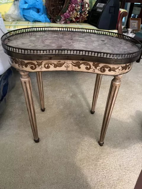 Antique French Louis XV Style Table Marble Top. Stunning. 1800’s