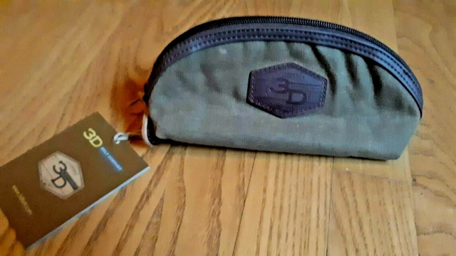 New 3D Belt Co. Brown Canvas Travel/Toiletry Bag 8 inch wide 4 inches tall