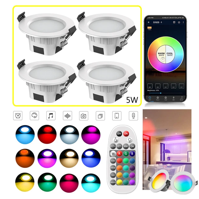 WIFI Bluetooth APP LED faretto da incasso 5w faretto da soffitto dimmerabile RGB plafoniere