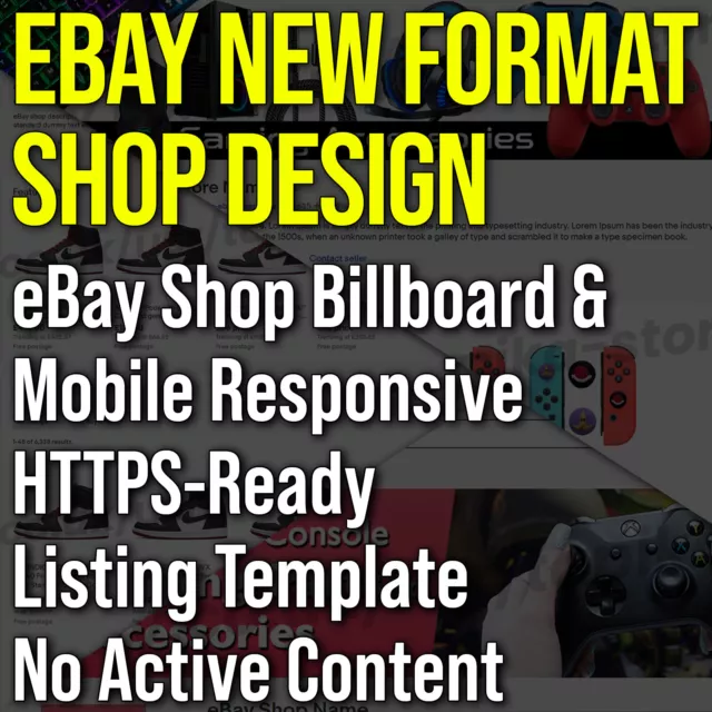 Ebay Shop Design Store Listing Template 2021 Billboard Html Mobile Responsive