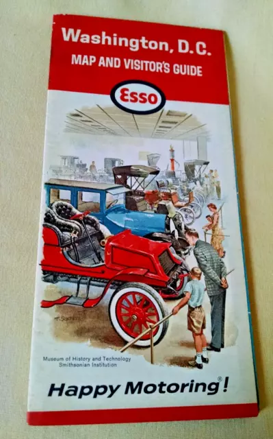 Esso Map Washington Dc General Drafting Oct 1964 Humble Oil Visitors Guide W465.