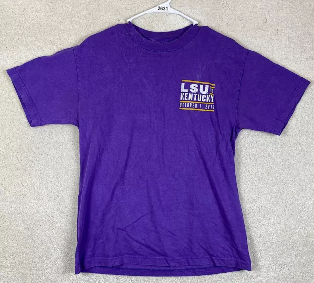 LSU Tigers vs Kentucky Wildcats Shirt NCAA Size Medium Short Sleeve Shirt Purple