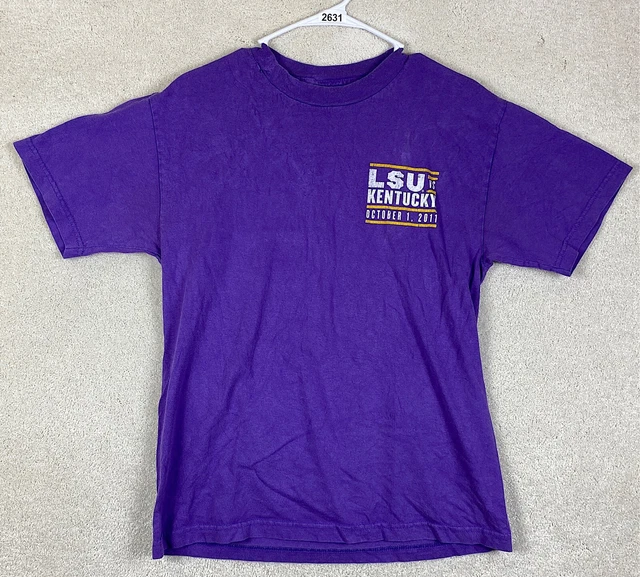 LSU Tigers vs Kentucky Wildcats Shirt NCAA Size Medium Short Sleeve Shirt Purple