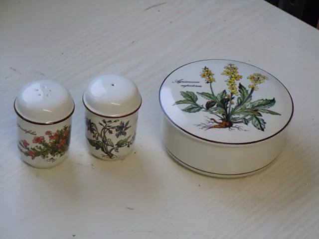 3 tlg. Salz Pfeffer Streuer + Deckeldose Porzellan Villeroy & Boch Botanica