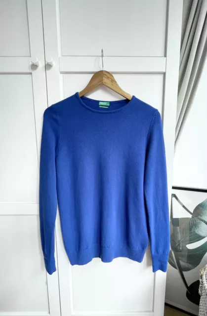 UNITED COLORS OF BENETTON beautiful blue %100 wool jumper! S, uk10/12