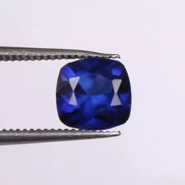 Natürlicher blauer Saphir Ceylon 1,55 Ct quadratischer Schnitt beheizter...