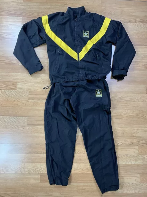 US Army Black Gold APFU PT Jacket & Pants Unisex Small/Regular Track Suit Set