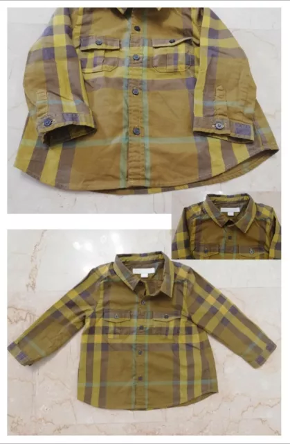 Camicia bambino maniche lunghe simil scozzese - BURBERRY - Tg.12 mesi