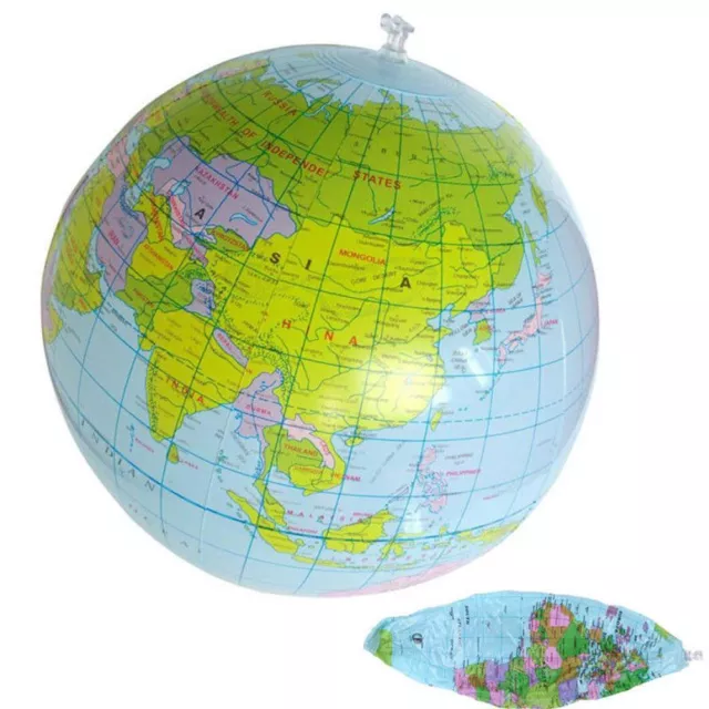 40cm Inflatable World Globe Earth Teaching Geography Map Beach Ball Kids Toys