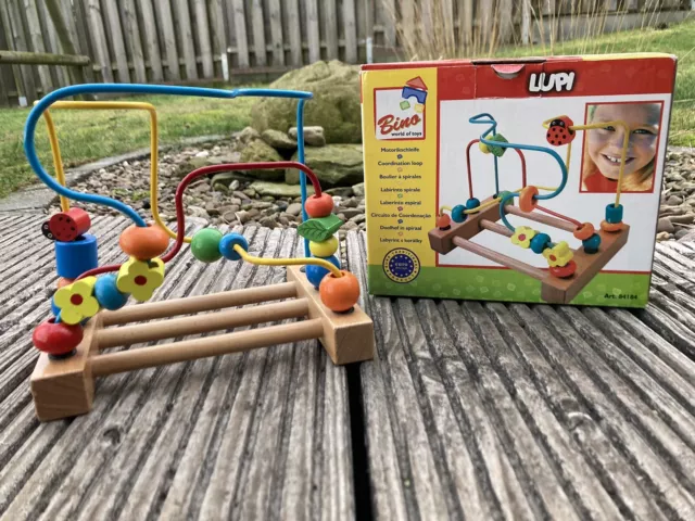 Original Bino Lupi Motorikschleife 84184 Marienkäfer 🐞 Holz Babyspielzeug 👶OVP