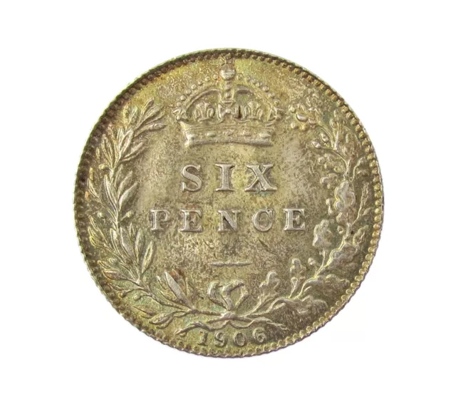 Edward Vii 1906 Silver Sixpence - A/Unc