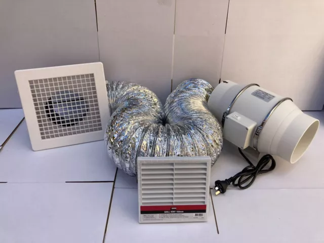duct Exhaust Air Transfer Inline Fan bathroom toilet kitchen eave wall vent