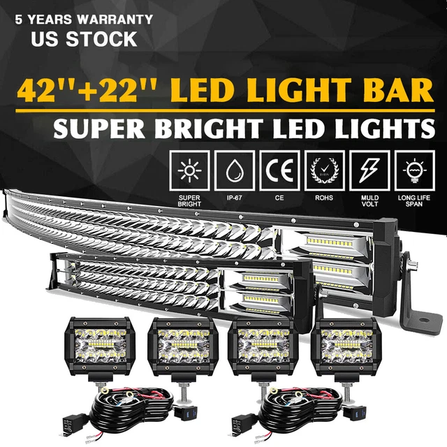 Fit Ford Ranger/Explorer 42'' LED Lights Bull Bar Bumper Mount Offroad Lights 40
