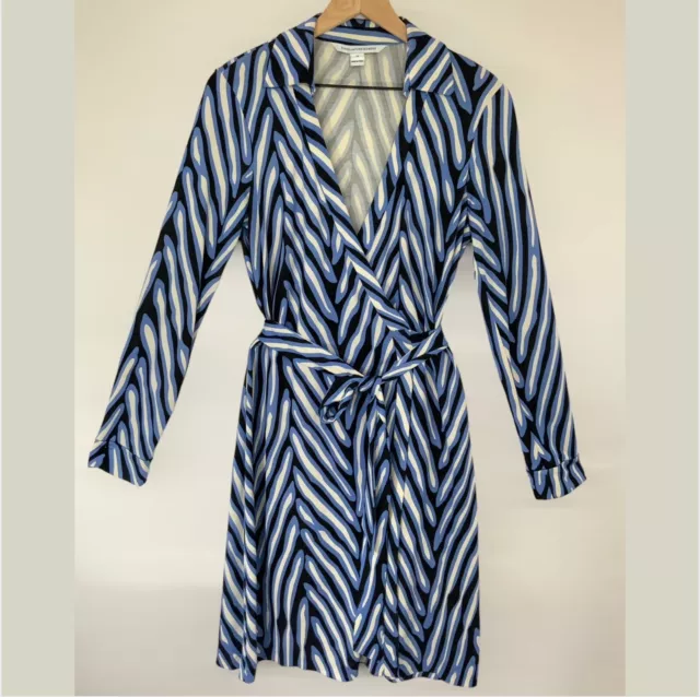 Diane von Furstenberg Jeanne Two Silk Jersey Wrap Dress Size 10 Fits Size 8 3