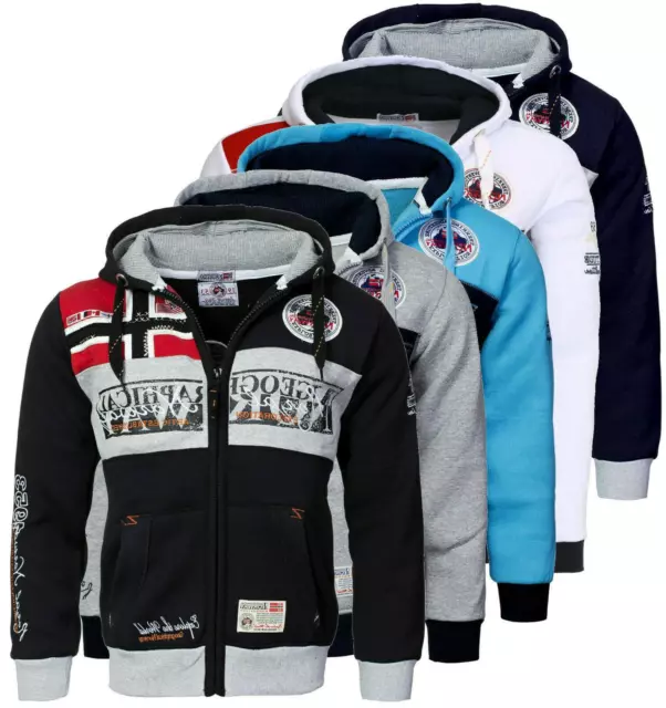 Felpa GEOGRAPHICAL NORWAY Uomo Men Flyer Regular Fit Full Zip Anapurna Cappuccio