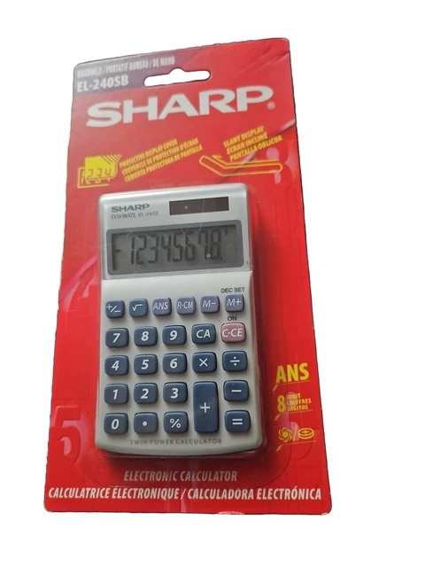 thumbnail image 2 of 1PC Sharp EL240SB Handheld Business Calculator, 8-Digit LCD 2 of 9