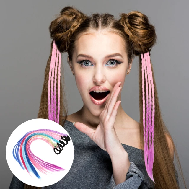 6pcs colored hair extension Costume Party Wig