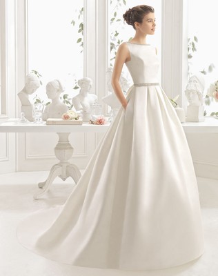 36-38-40-42-44-46. PRECIOSO VESTIDO DE NOVIA DE SATÉN Y ENCAJE CORTE SIRENA T 