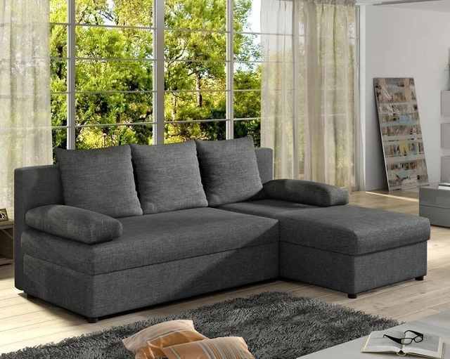 UNIVERSAL CORNER SIDE LShaped Corner Sofa Bed with Storage New GINO