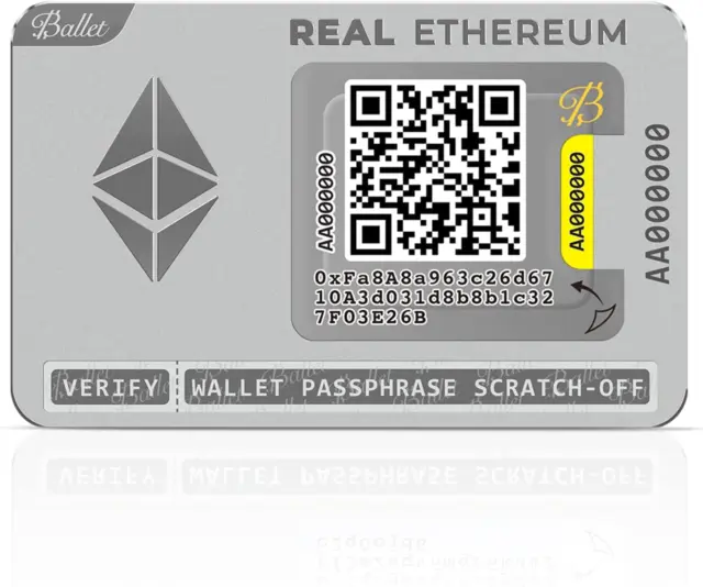 Real Ethereum - the Easiest Cryptocurrency Cold Storage Card - Crypto Hardware W