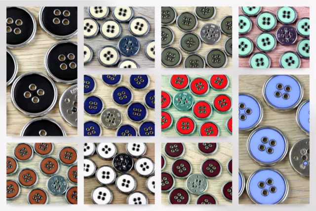 Dill Round 4 Hole Metal Jacket & Coat Buttons - per pack of 2 (Dill-34117...