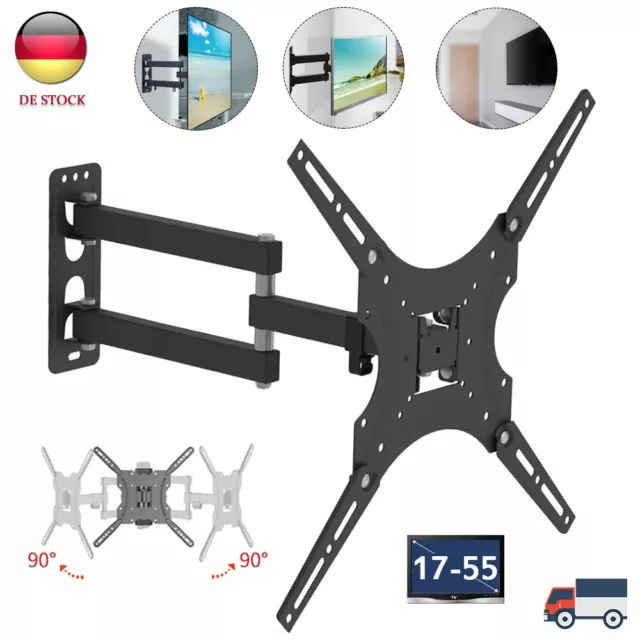 TV Wandhalterung Halterung LCD LED Fernseher Wandhalter 17-55 Neigbar Schwenkbar