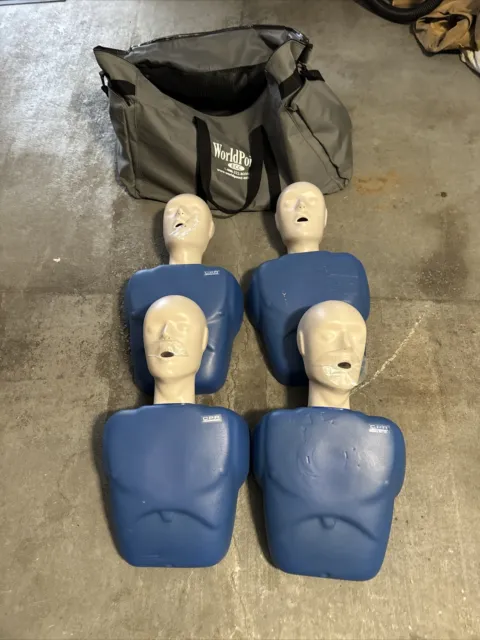 4x PROMPT CPR AED Training Manikins ADULTS EMT Practice Dummy with  Carry case