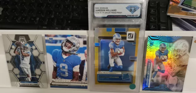 2022 Panini NFL Rookie Jameson Williams Lot 4 Karten Lions + DSG Rating 9.5 !!!