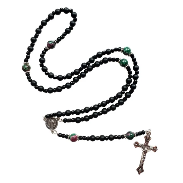 Moda Hecho a Mano Cuentas Redondas Rosario Católico para Collares Religiosos para Wo