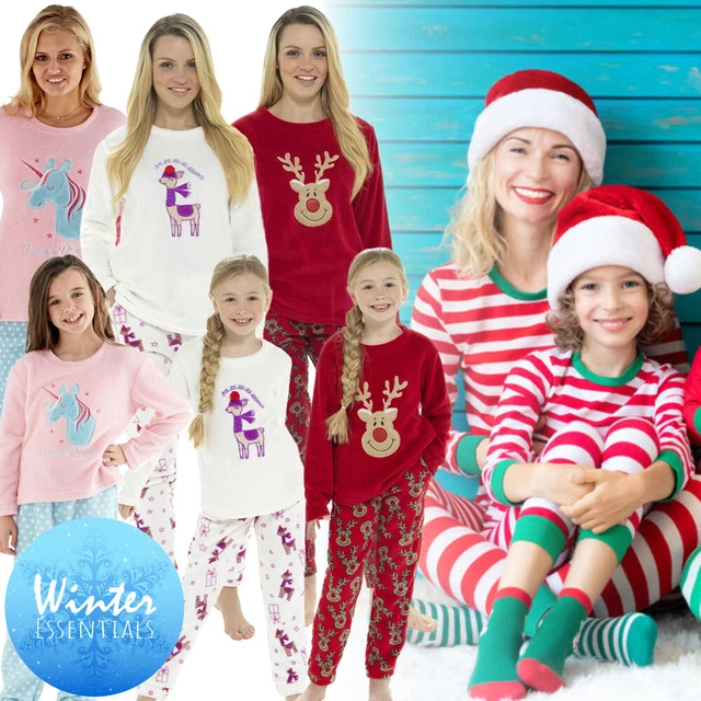 Pyjamas Pyjama Set Mother Daughter Sister Family Matching Fleece All In One New