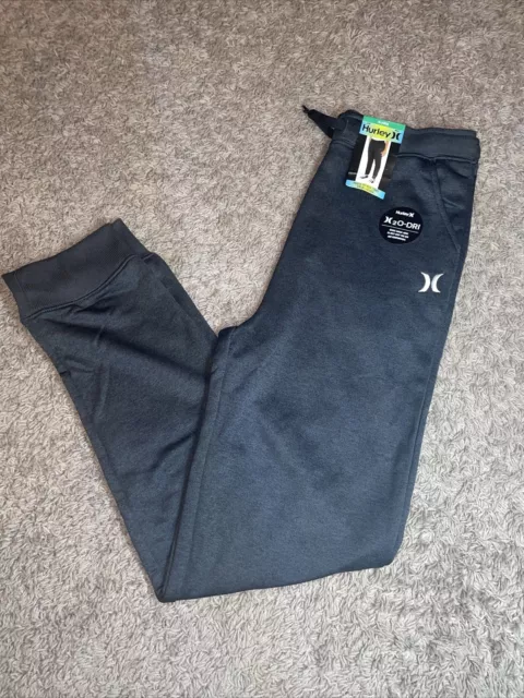 NWT Boy's Hurley Charcoal Gray Fleece Joggers Sweatpants Size XLarge 18 - 20