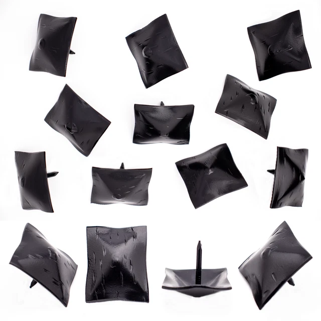 10 Pack Square Pyramid Door Clavos Decorative Nails 1.5" Rustic Hammered Iron